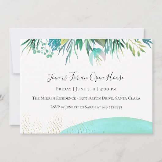 抽象芸術熱帯卒業写真のお知らせ 招待状 (裏面)