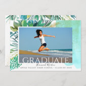 抽象芸術熱帯卒業写真のお知らせ 招待状 (正面/裏面)