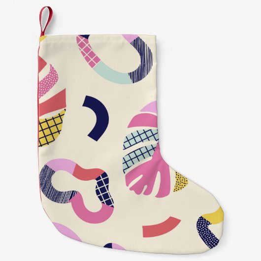 抽象芸術熱帯型枠の継ぎ目のない模様、背景 スモールクリスマスストッキング (正面)