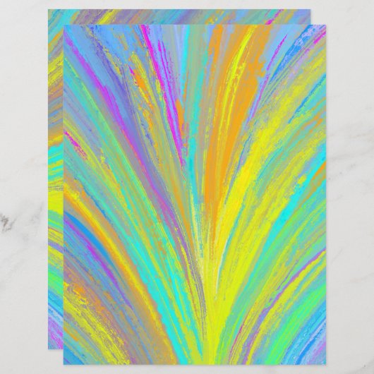 抽象芸術熱帯夏おもしろいスクラップブック紙 (正面/裏面)