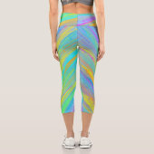 抽象芸術熱帯夏おもしろい カプリレギンス (裏面)