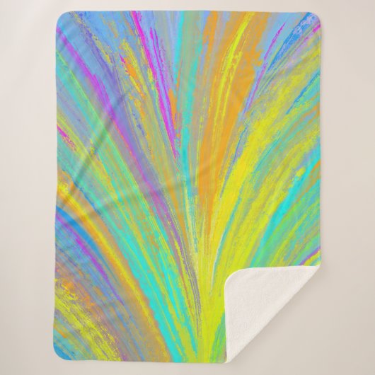 抽象芸術熱帯夏おもしろい シェルパブランケット (正面)