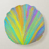 抽象芸術熱帯夏おもしろい ラウンドクッション (裏面)