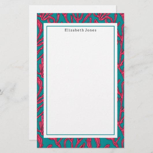 抽象芸術熱帯性はっきりした模様 便箋 (正面/裏面)