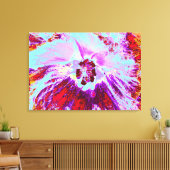 抽象芸術熱帯性水色と紫色花 キャンバスプリント (インサイチュ (リビング))