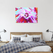 抽象芸術熱帯性水色と紫色花 キャンバスプリント (インサイチュ (寝室))