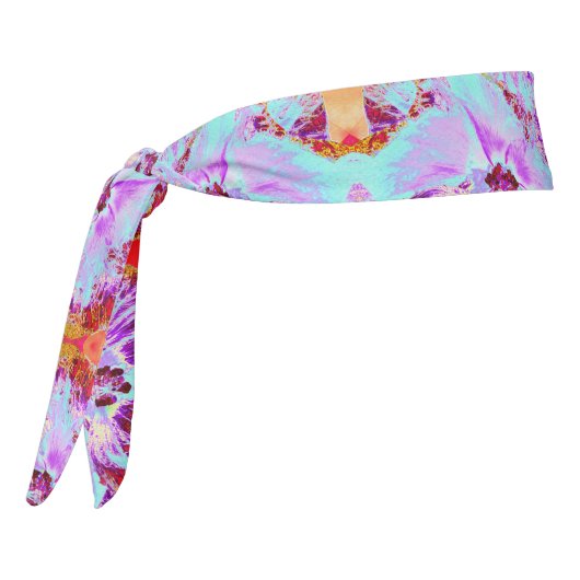 抽象芸術熱帯性水色と紫色花 タイヘッドバンド (回転270)