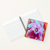 抽象芸術熱帯性水色と紫色花 ノートブック (内部)