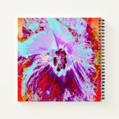 抽象芸術熱帯性水色と紫色花 ノートブック (裏面)