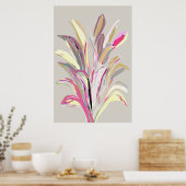 抽象芸術熱帯植物ベクトルアートスタイル ポスター (キッチン)