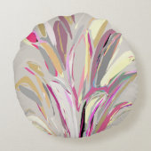 抽象芸術熱帯植物ベクトルアートスタイル ラウンドクッション (裏面)