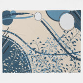 抽象芸術熱帯植物学 フリースブランケット (正面(横))