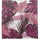 抽象芸術熱帯植物花 シャワーカーテン (正面)