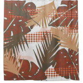 抽象芸術熱帯植物花 シャワーカーテン (正面)