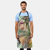 抽象芸術熱帯植物：ヴィンテージイラストレーション エプロン (着用した状態)