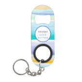 抽象芸術熱帯潮汐ブルーアクアイエロ結婚ー キーホルダー栓抜き (正面)