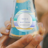 抽象芸術熱帯潮汐ブルーアクアイエロ結婚ー ラウンドシール