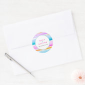 抽象芸術熱帯潮線ピンクアクア結婚ー ラウンドシール (封筒)