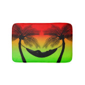 抽象芸術熱帯生活 |ハンモックシルエット バスマット (正面)