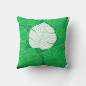 抽象芸術熱帯絵画葉デザイン クッション (裏面)