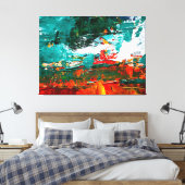 抽象芸術熱帯衝突 キャンバスプリント (インサイチュ (寝室))
