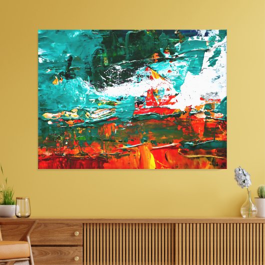 抽象芸術熱帯衝突 キャンバスプリント (インサイチュ (リビング))