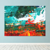 抽象芸術熱帯衝突 キャンバスプリント (インサイチュ (ウッドフロア))