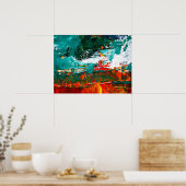 抽象芸術熱帯衝突 ポスター (キッチン)