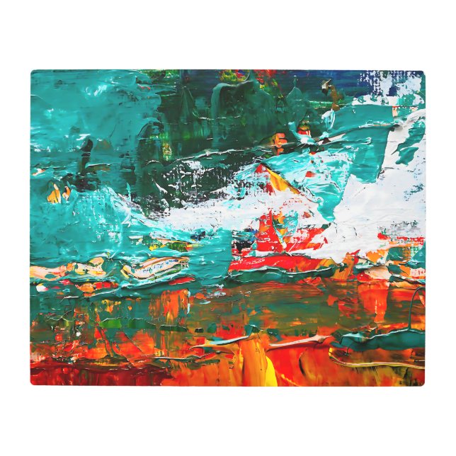 抽象芸術熱帯衝突 メタルプリント (正面)