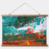 抽象芸術熱帯衝突 吊り下げ型タペストリー (正面)