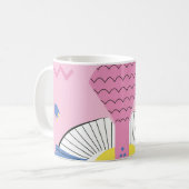 抽象芸術熱帯鳥:明るいヴィンテージ。 コーヒーマグカップ (正面左)