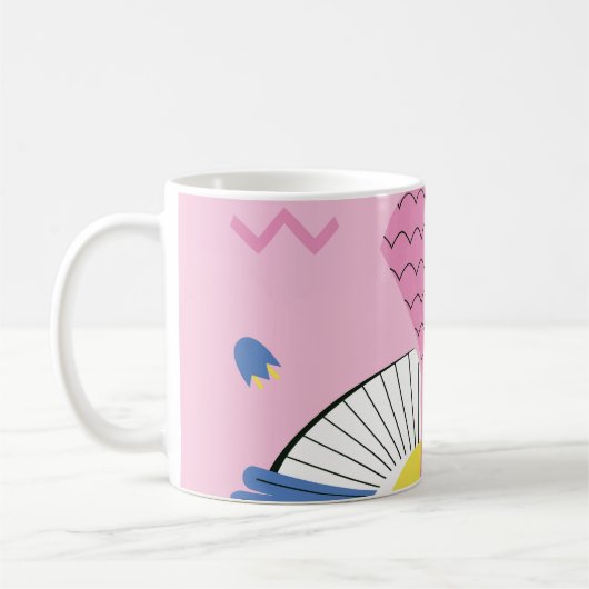 抽象芸術熱帯鳥:明るいヴィンテージ。 コーヒーマグカップ (左)