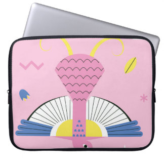 抽象芸術熱帯鳥：明るいヴィンテージ。 ラップトップスリーブ