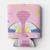 抽象芸術熱帯鳥：明るいヴィンテージ。 缶クーラー (裏面)