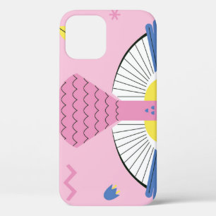 抽象芸術熱帯鳥:明るいヴィンテージ。 iPhone 12ケース
