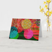 抽象芸術熱狂すると円カラフルアートノートカード カード (黄色い花)