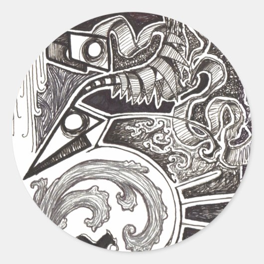 抽象芸術爬虫類 ラウンドシール (正面)