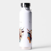 抽象芸術牛、カスタマイズ可能 ウォーターボトル (左面)