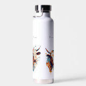 抽象芸術牛、カスタマイズ可能 ウォーターボトル (右面)