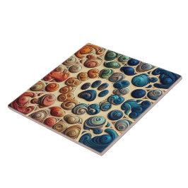 抽象芸術犬の犬の足の情熱のプリント タイル