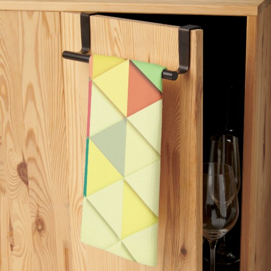 抽象芸術状のレインボーカラーのキッチンタオル キッチンタオル (三つ折り)