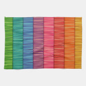 抽象芸術状のレインボーカラーのキッチンタオル キッチンタオル (横)