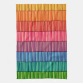 抽象芸術状のレインボーカラーのキッチンタオル キッチンタオル (縦)