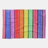 抽象芸術状のレインボーカラーのキッチンタオル キッチンタオル (横)
