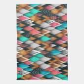 抽象芸術状のレインボーカラーのキッチンタオル キッチンタオル (縦)