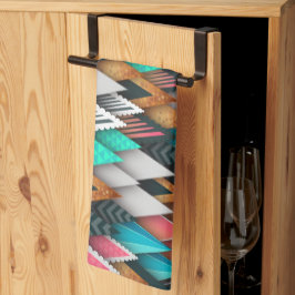 抽象芸術状のレインボーカラーのキッチンタオル キッチンタオル