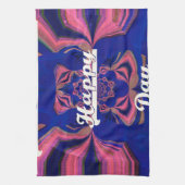 抽象芸術独立記念日お祝い芸術 キッチンタオル (縦)