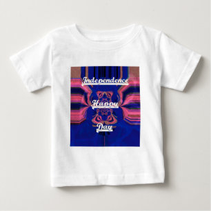 抽象芸術独立記念日お祝い芸術 ベビーTシャツ
