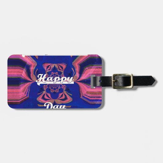 抽象芸術独立記念日お祝い芸術 ラゲッジタグ (正面横)