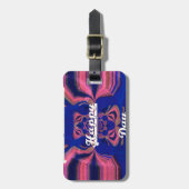 抽象芸術独立記念日お祝い芸術 ラゲッジタグ (正面縦)